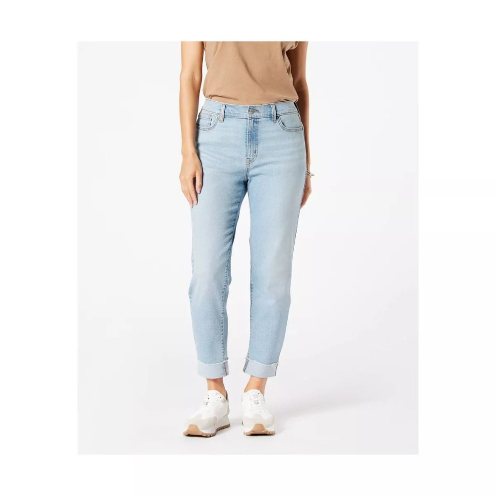 DENIZEN BY LEVI'S BOYFRIEND CROPPED DENIM JEANS - Summer Sun Washed - Sz 18 NEW